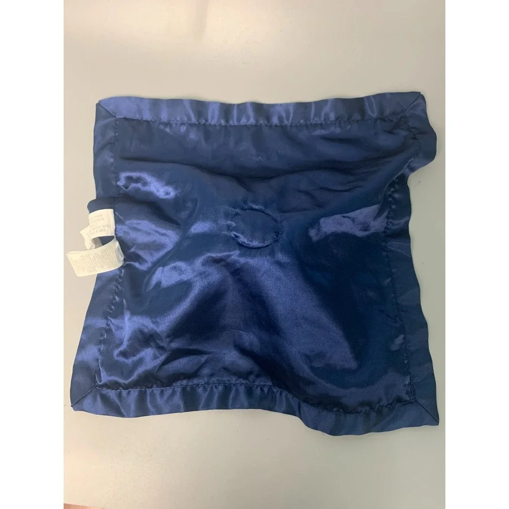 Cloud Island Blue Whale Baby Security Blanket Anchor Print Navy Satin Trim Lovey